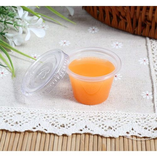 100 x 1oz PLA Compostable Portion Pots & Lids