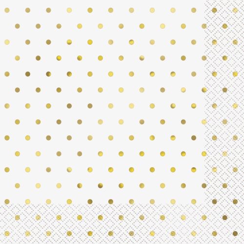 16 Elegant Gold Dots Napkins