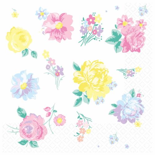 16 x Spring Flower Lunch Napkins 