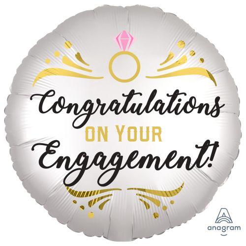 Congrats On You Engagement Satin Luxe Foil Balloon