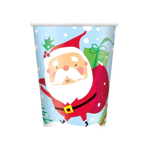 8 x Colourful Santa Paper Cups
