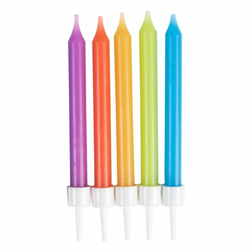 10 x Rainbow Straight Candles