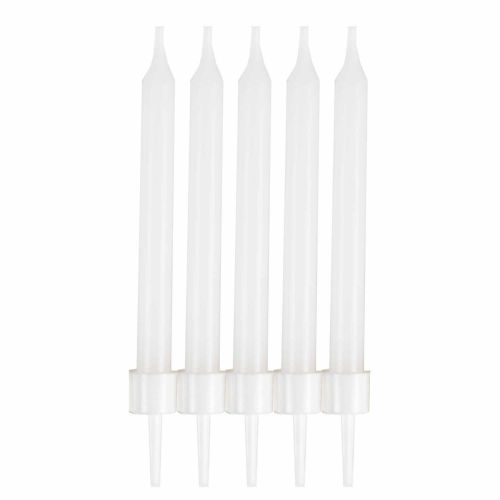 10 x White Straight Candles 