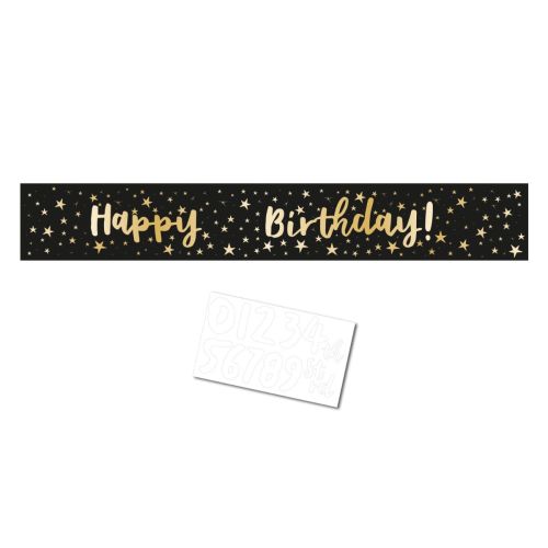 Black And Gold Star Add An Age Foil Banner