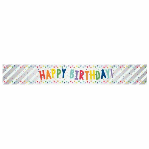 Multi Coloured Happy Birthday Foil Banner