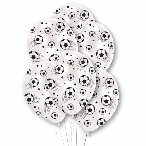 6 x Football Printed Latex Balloon Pack 
