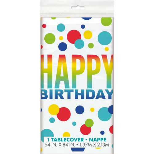 Rainbow Spots Plastic Table Cover 