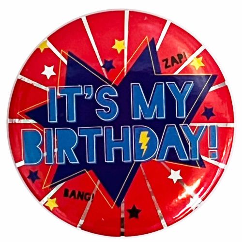 Superhero Burst 'It's My Birthday' Badge 