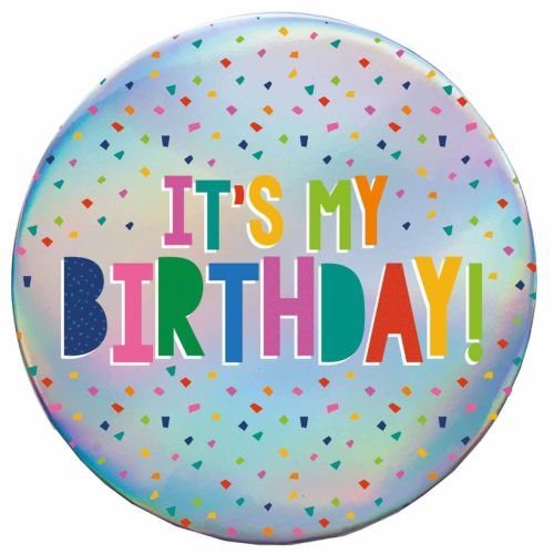 Multicoloured 'It's My Birthday' Badge 