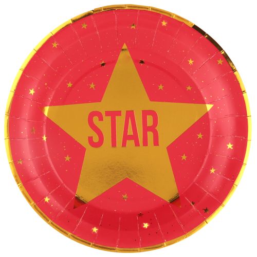 10 x Hollywood Red Round Paper Plates