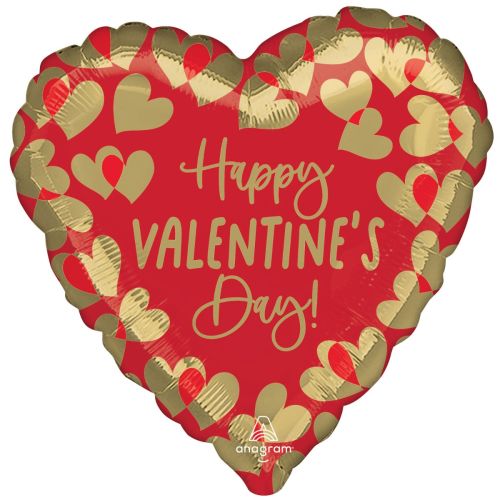 Golden Happy Valentine's Day Standard Foil Balloon