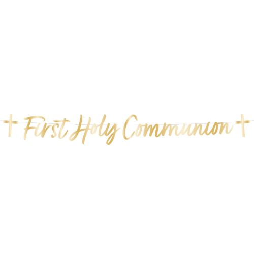 Gold Botanical Communion Letter Banner