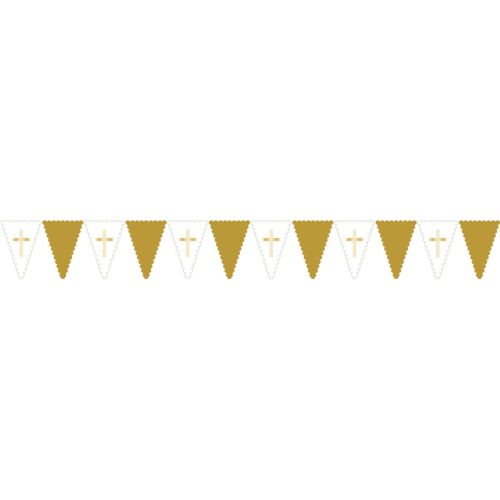 Gold Botanical Cross Plastic Bunting 