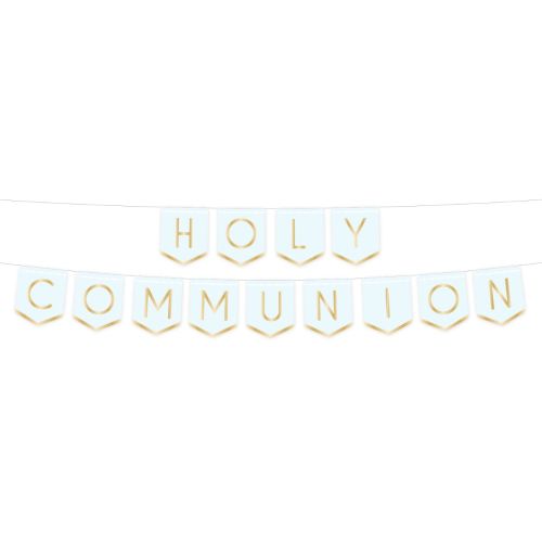 Blue Botanical Communion Pennant Banner