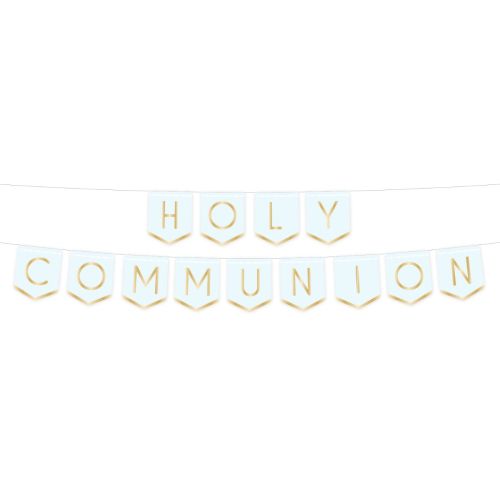 Blue Botanical Communion Pennant Banner