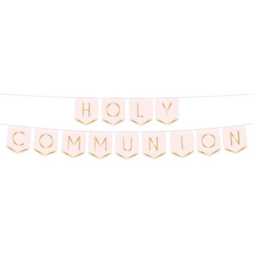 Pink Botanical Communion Pennant Banner