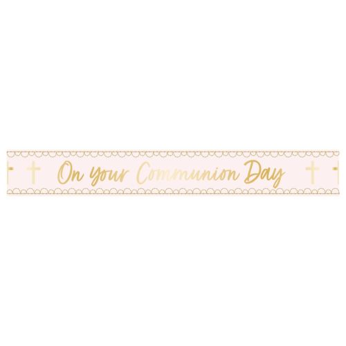 Pink Botanical Communion Foil Banner