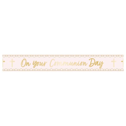 Pink Botanical Communion Foil Banner