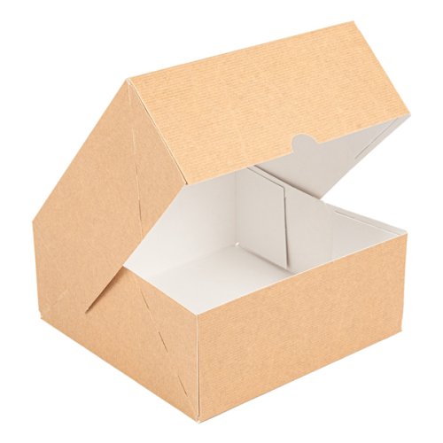 50 x Square 7 x 7 x 3" Kraft Brown Cake Boxes