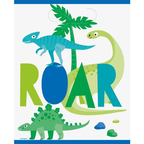 8 x Dinosaur Plastic Loot Bags 