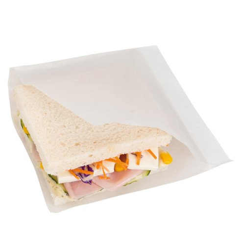 100 x White 2 Sides Open 15 x 15cm Greaseproof Paper Bags