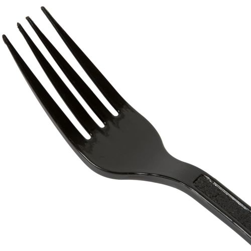 100 x Heavy Duty Reusable Black Plastic Forks