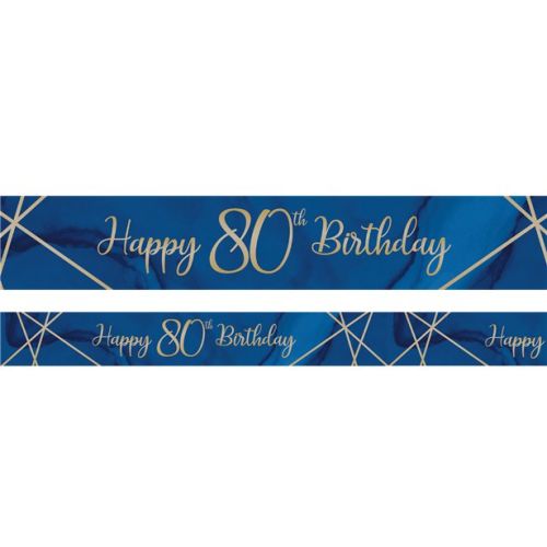 Navy And Gold Geode 80th Foil Banner