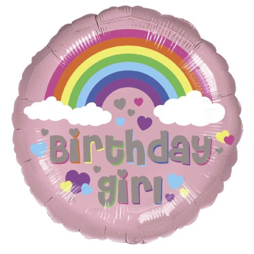 Rainbow Birthday Girl Foil Balloon 