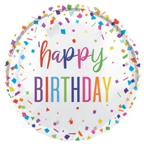 Bright Confetti Happy Birthday Foil Balloon