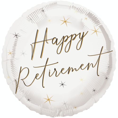 Gold Sparkle 'Happy Retirement' Standard Foil Balloon