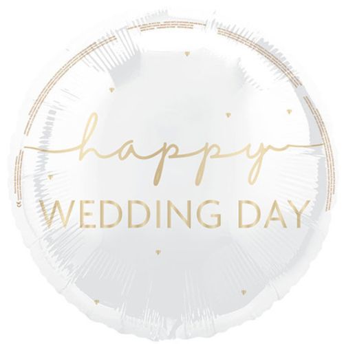 Gold 'Happy Wedding Day' Sparkle Foil Balloon
