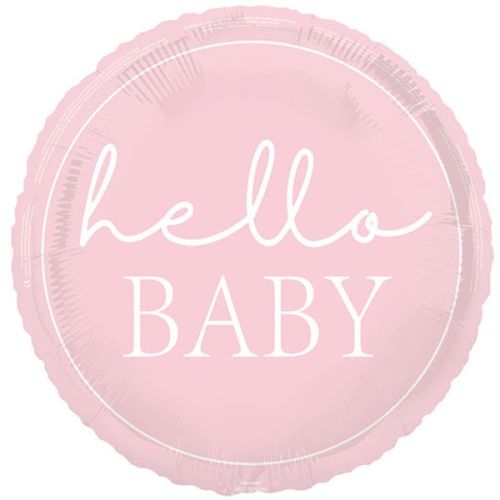 Pink Hello Baby Standard Foil Balloon