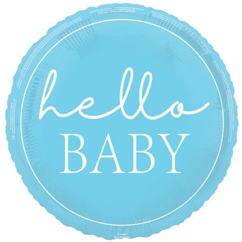 Blue 'Hello Baby' Standard Foil Balloon 