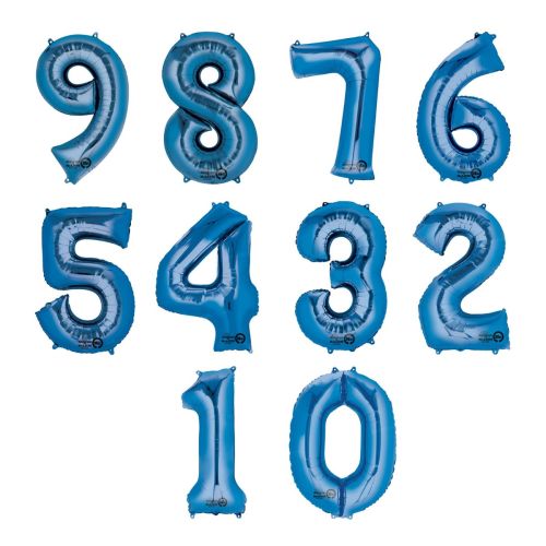 Large 34" Blue Foil Number Balloons