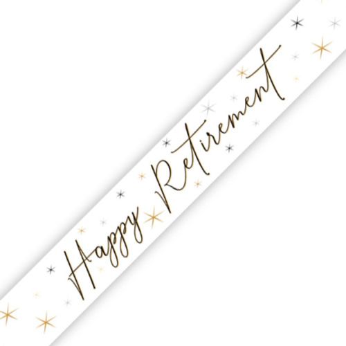 Gold Sparkle 'Happy Retirement' Foil Banner