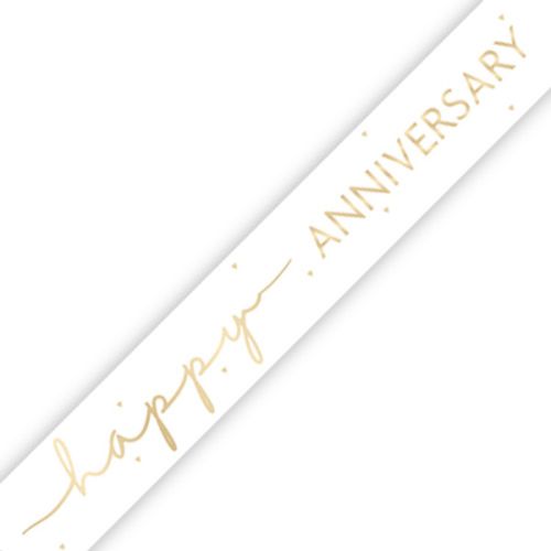 Gold Happy Anniversary Sparkle Foil Banner