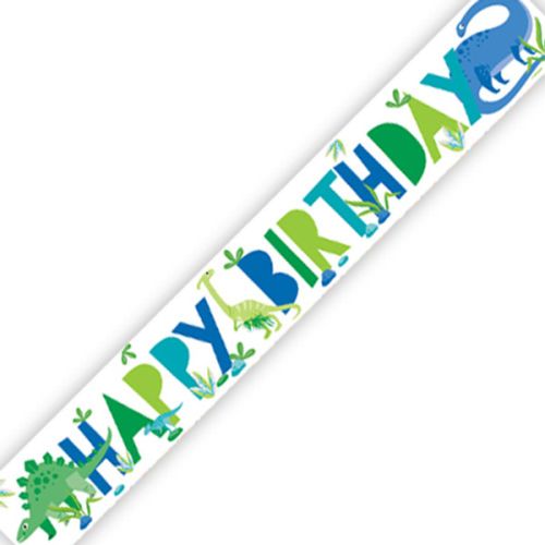 Dinosaur Happy Birthday Foil Banner 