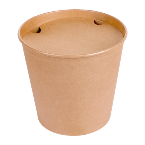 40 x 5100ml Kraft Brown Cardboard Chicken/Fast Food Buckets & Lids 