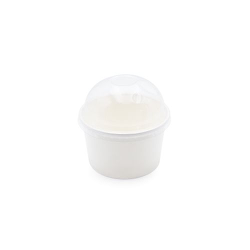 50 x 6oz Dome Lid For White Paper Ice Cream Tubs