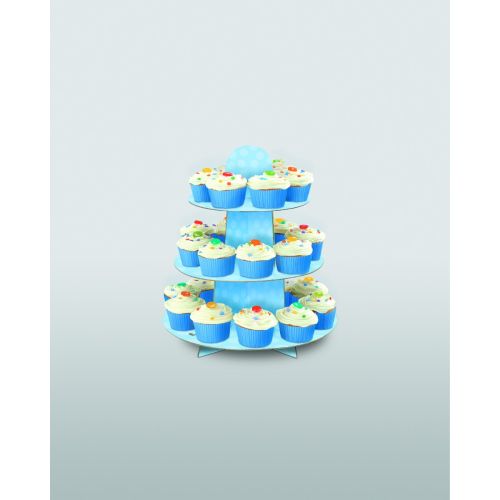 Baby Blue 3 Tier Cupcake Stand