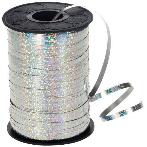 230m Holographic Silver Curling Ribbon Reels