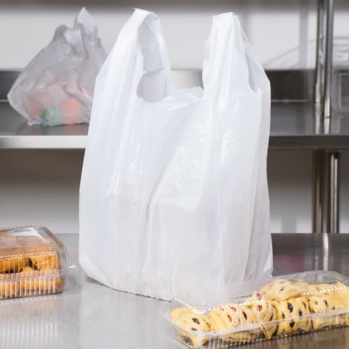 100 x Medium Duty Plastic Vest Carrier Bags - 12" x 18" x 23"