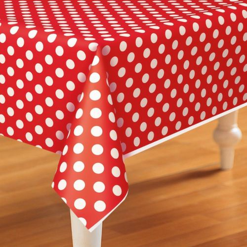 Coloured Polka Dot Rectangular Plastic Tablecover