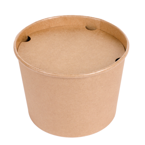 50 x 1920ml Kraft Brown Cardboard Chicken/Fast Food Buckets & Lids