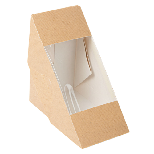 50 x Kraft Brown Double Sandwich Wedge