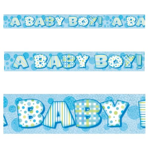 Baby Boy Prismatic Foil Banner