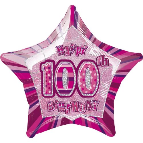 Pink Glitz 100th Birthday Foil Balloon