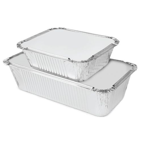 Rectangular Aluminium Foil Dishes and Lids Pack