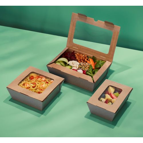 Compostable Corrugated Card Food Boxes With Window 