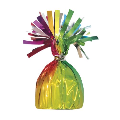 Rainbow Metallic Foil Cone Balloon Weight